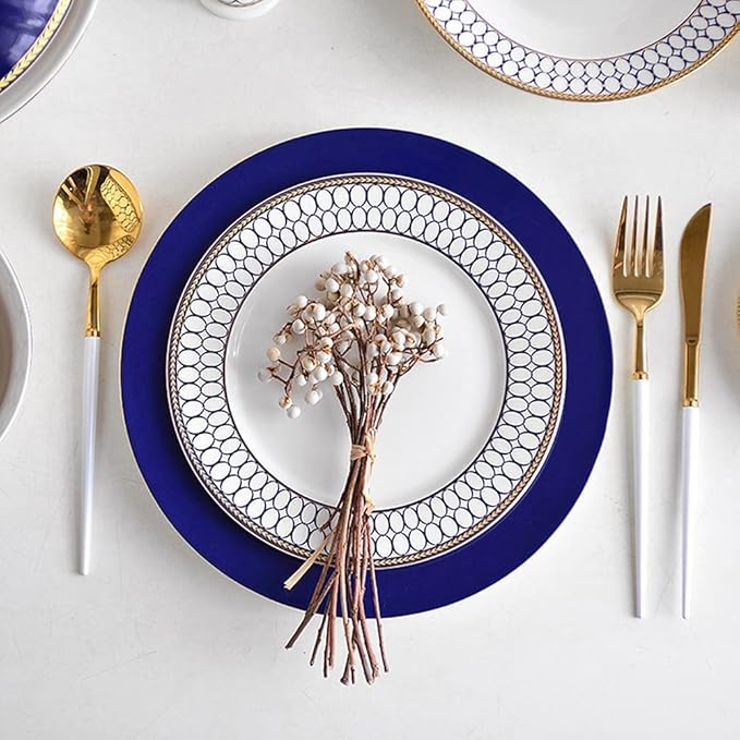 Round Dinnerware Sets Ceramic Dinner Plate Sets Plates and Bowls Sets Dish Set22 Pcs