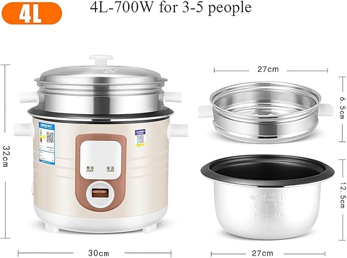 Rice Cooker Household Automatic Heat Preservation Multi-Function Stainless Steel Steamer Small Household appliances in Dormitory