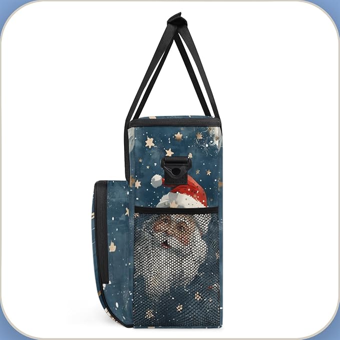 Mystical Santa Claus Coffee Maker Carrying Bag Bright Santa Claus Travel Storage Bag Compatible with K-Mini or K-Mini Plus Single Serve Coffee Brewer Carrying Case with Pockets &amp Shoulder Strap