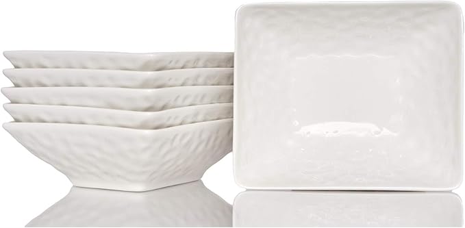 Marble 18pc Dinner Set White Solid Modern Contemporary Rectangle Porcelain 18 Piece Dishwasher Safe Microwave