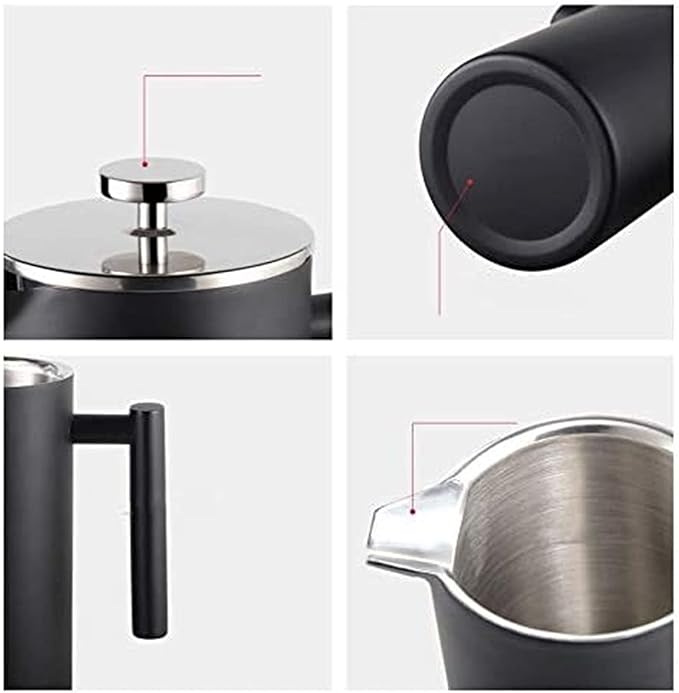 Stainless Steel Coffee Press Maker French Press Coffee Maker Designed with Double Wall and Extra Filters for A Richer and Fuller Coffee Flavor (25oz) Perfect Valentine's Day Gift Idea