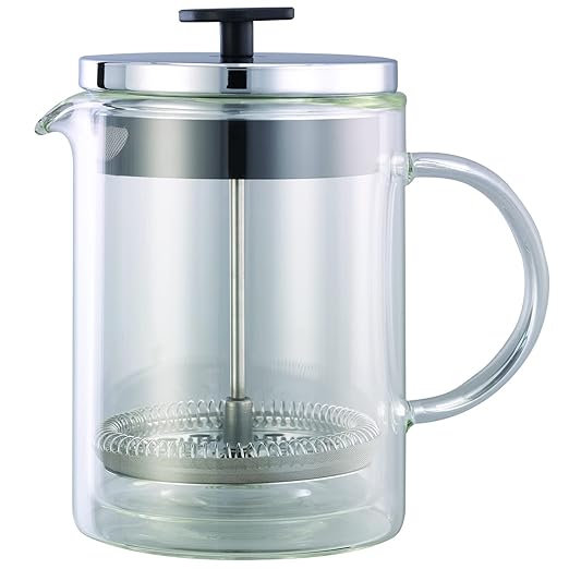 Service Ideas T499SR Double Wall Coffee Press Glass Chrome 20 oz