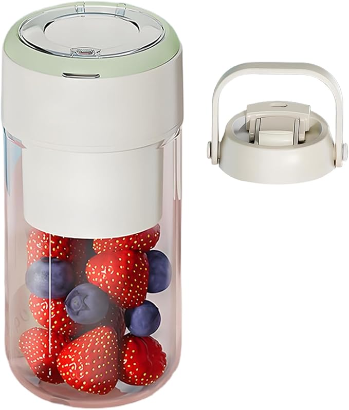 Portable Blender - 16 Oz Capacity for Protein Powder Baby Meal Prep with Blending Function Shaker Cup for Kitchen Outdoor Gym Home Milk Coffee Cordless USB Charging Juicer Bottle 7 Inch