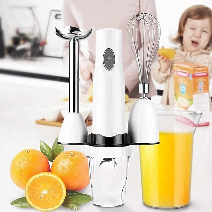 3-in-1 Immersion Hand Powerful 500W Stainless Steel Stick Blender Variable Speed Processor Whisk Beaker Faster Finer Blending