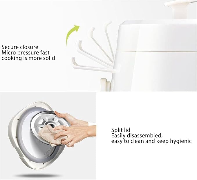 Yosoo 2L Car Rice Cooker Efficient Prevents Stick Dual Safety Clasps Portable for Car Travel Camping with for Trucks