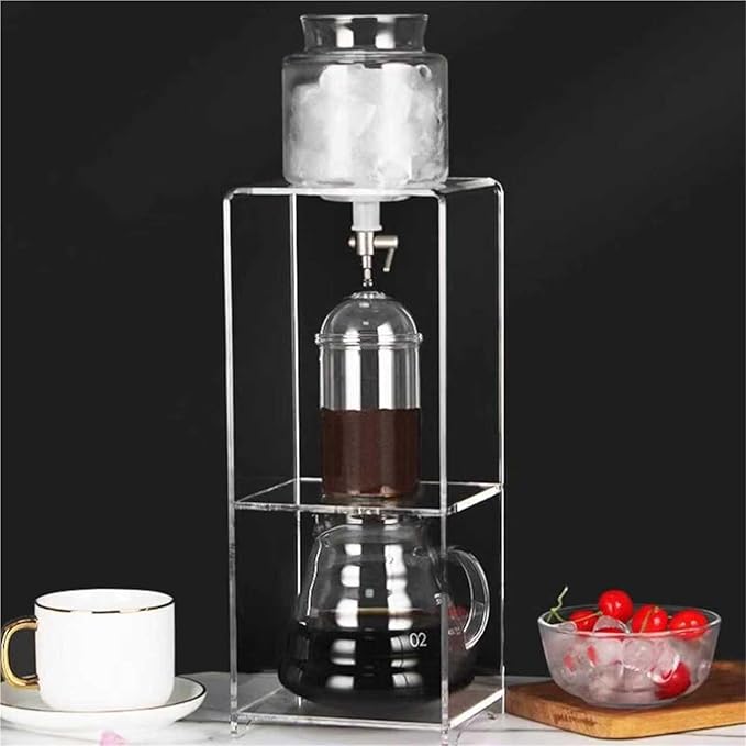 Cold Brew Drip Tower Ice Coffee Slow Drip Coffee Maker with Stainless Steel Filter and Acrylic Base Adjustable Flow for Office Coffee Lovers(800ML)