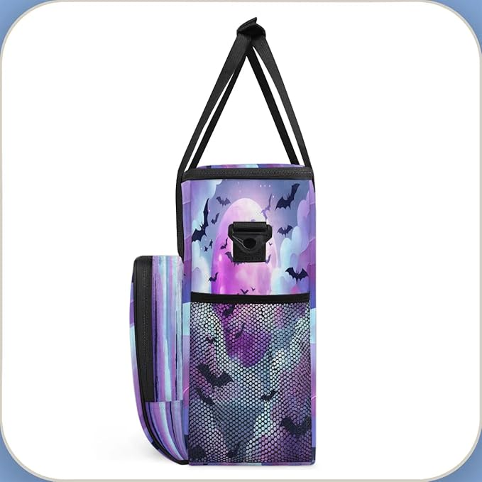 Halloween Moon Bats Coffee Maker Carrying Bag for Keurig K-Mini or K-Mini Plus Storage Portable Coffee Maker Travel Bag