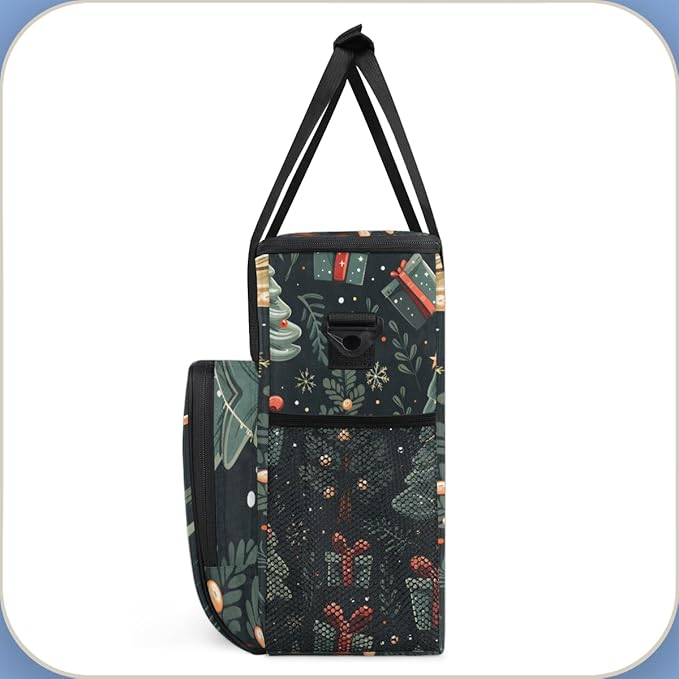 Oil Painting Tree Xmas Coffee Maker Carrying Bag Travel Storage Bag Compatible with K-Mini or K-Mini Plus Single Serve Coffee Brewer Carrying Case with Multiple Pockets &amp Shoulder Strap