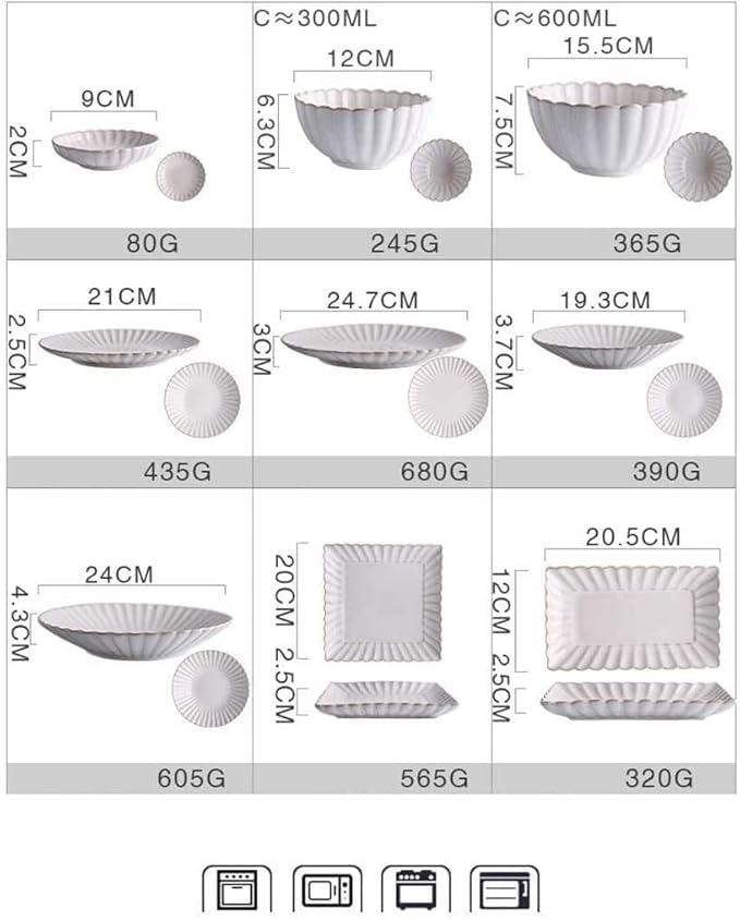 Dinnerware Set Luxury Family Dinner Service Set Ceramics Dinner Set Kitchen and Dining Service Fine Porcelain Kitchen Dinnerware Set Dishwasher Safe Gift20piece Set