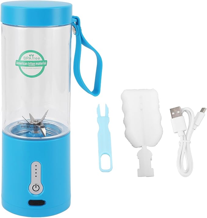 Haofy Portable Blender Cup 530ml Electric Juicer Cup with USB Rechargeable Battery High Speed Blending for Household Office Camping