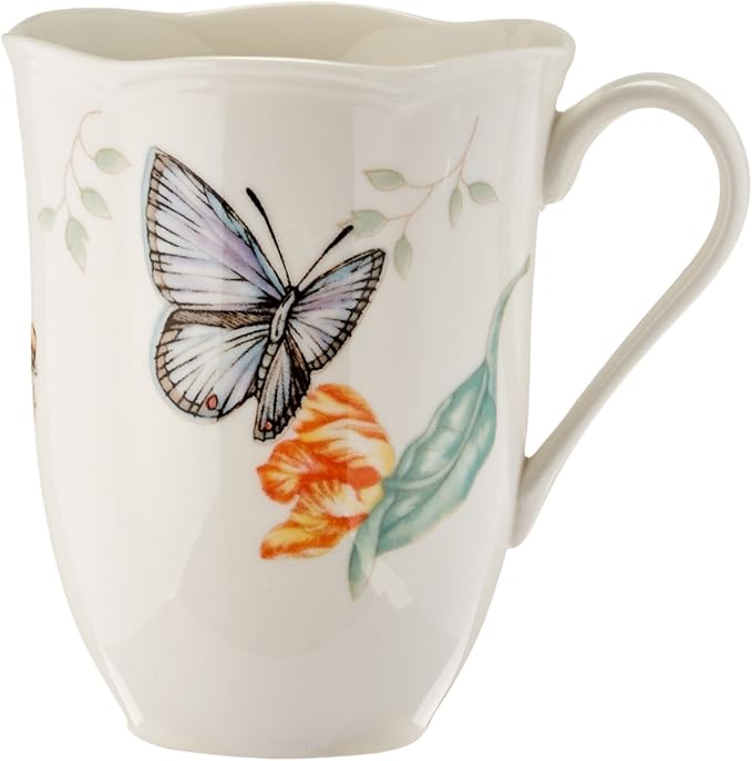 Lenox Dinnerware Set Butterfly Meadow 18-Piece Set Service For 6 White Porcelain Butterfly And Flower Designs Plates And Bowls Sets Dishwasher Safe Home &amp Kitchen (18 Pieces Assorted)