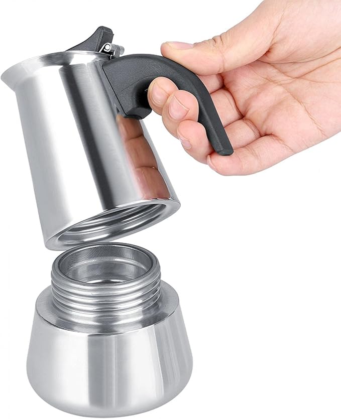 Stainless Steel Coffee Maker Moka Pot Espresso Coffee Maker Stovetop Coffee Maker Portable Electric Heating Espresso Coffee Maker for Home Office Use