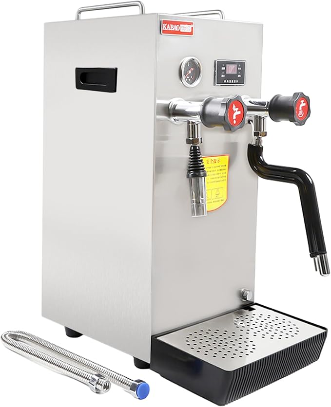 Commercial Coffee Milk Bubbler 2500W 8L Multi-Purpose Automatic Stainless Steel Steam Boiling Water Bubbler with Led Display Frothing Machine for Espresso Coffee Dessert Shop Hotel Bar Restaurant