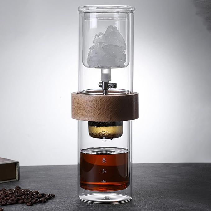 Ice Cold Brew Dripper Coffee Maker Cold Brew Coffee Maker Ice Drip Coffee Maker 500ml High Borosilicate Glass Removable Adjustable Drip Rate For Coffee Shop Home Office