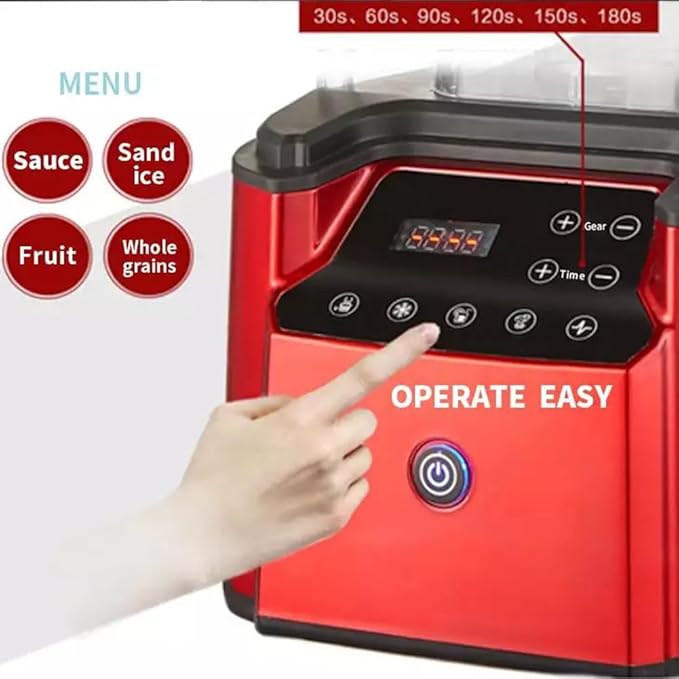 Blender Smoothie Maker with Sound Enclosure Commercial Fruit Juice Smoothie Maker Professional Countertop Blender Silent Broken Wall Cooking Machine for Smoothie Fruits A