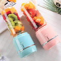 Electric Portable Juicer Blender Cup Household Fruit Mixer with Six Blades in 3D 400ml USB Rechargeable Juice Blender Secure Switch Electric Fruit Mixer(Pink)