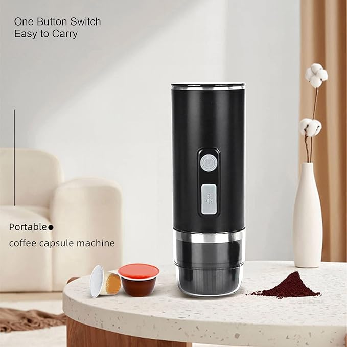 Dilwe Portable Coffee Maker Mini Travel Single Serve Coffee Maker Electric for Office Camping Hiking Home Dilwe21u38fosm4