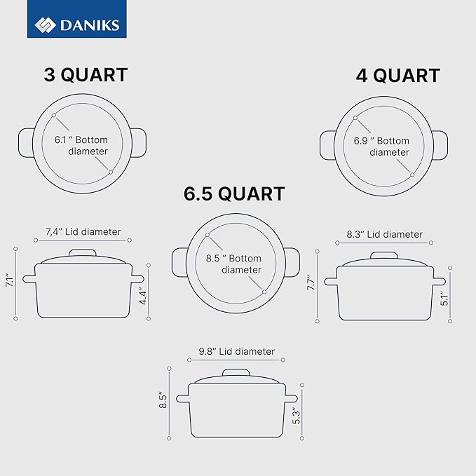 Daniks Oslo 10-Piece Stainless Steel Cookware Set with Glass Lids Includes Saucepan and Frying Pan with Lid Tri-Ply Bases for Even Heating Induction Compatible Dishwasher Safe Bakelite Handles