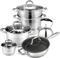 Cookware-Set 5-PieceCooking Pot SetMade of Stainless Steelwith Glass-LidsAll Types of cookers Induction saucekitchen Gourmet Making