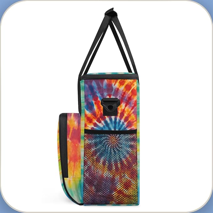 Tie Dyeing Coffee Maker Carrying Bag Blue Orange Travel Storage Bag Compatible with K-Mini or K-Mini Plus Single Serve Coffee Brewer Carrying Case with Multiple Pockets &amp Shoulder Strap