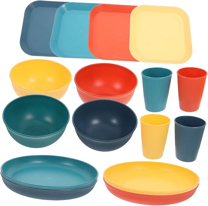 1set Unbreakable Dinnerware Set Plates Bowls and Cups for Outdoor Gatherings Camping and Parties Lightweight Stylish and Shatterproof Tableware