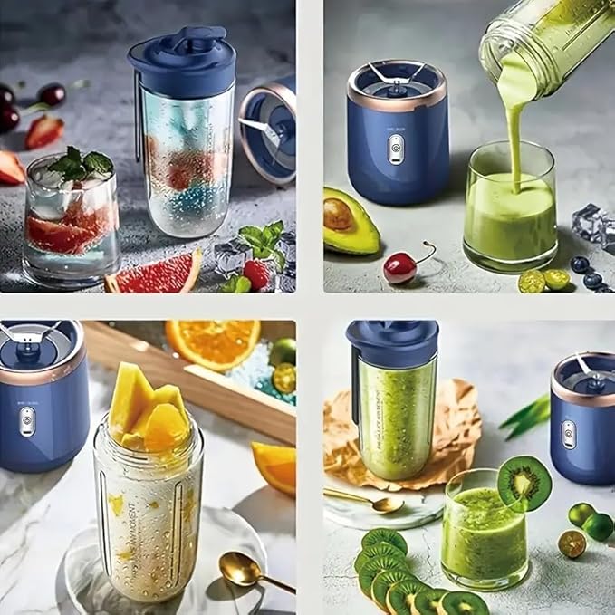 Portable Blender Cup 400ml Capacity 6-Blade Steel Design Dual Cup Set Rechargeable Juicer
