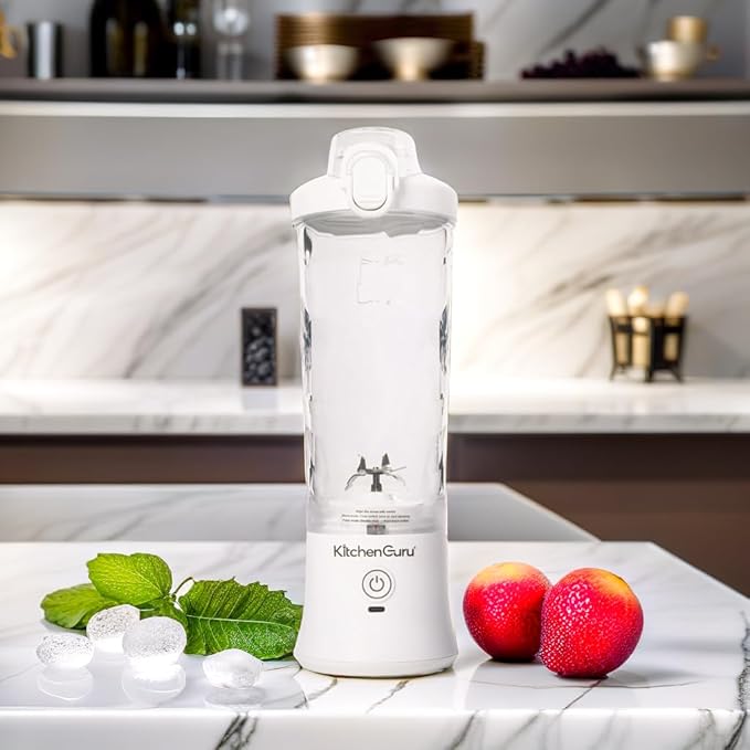 Elite Rechargeable Travel Blender: 240W Personal Smoothie Maker with 6-Leaf Blade 600ml Capacity and Innovative Pop-Up Design for Easy Portability - For Home or On the Go (Black)