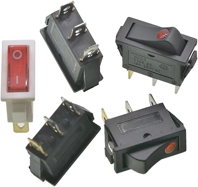 10 Pieces/lot Rocker Switch Rice Cooker Electric Frying pan Small Boat Type Power Button KCD3 Light 2/3 pin(D (10PCS))