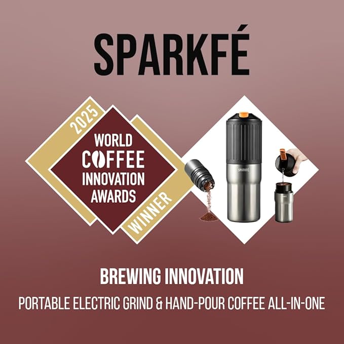 Portable Pour Over Coffee Maker Rechargeable Electric Grinder with Stainless Steel Conical Burr Integrated Hand Brew Kit with Stainless Steel Filter Dripper &amp Travel Mugs for Camping Outdoors