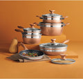 Montgomery Ward 10-Piece Chef Tested Banded Cookware Set Bronze