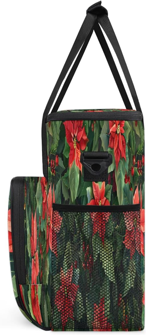 Christmas (617) Coffee Maker Carring Bag Travel Carrying Storage Tote Bag Compatible with Keurig K-Mini or K-Mini Plus Portable Single Serve Coffee Brewer Case with Pockets for K-cup Pods