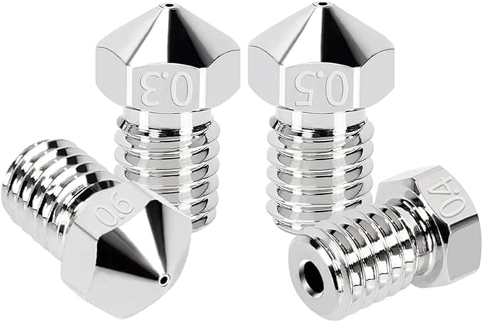 for V6 Nickel Plated Nozzle High Temperature 3D Printer PEI PEEK Carbon Fiber Filament for V6 Hotend Heatblock for Prusa MK3S(0.5mm)