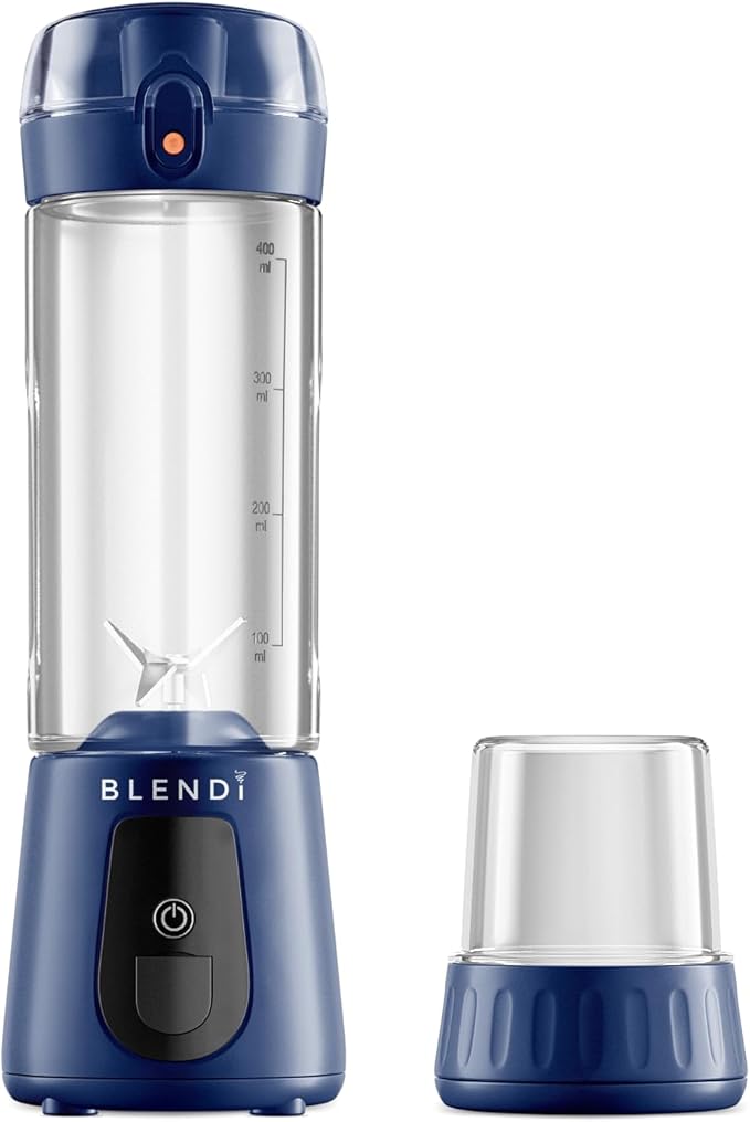 BLENDi Pro+ Portable Blender (17.5oz Navy Blue) – Powerful Ice Crushing 120W Motor USB-C Rechargeable Cordless Personal Blender Smoothies &amp Shakes – BPA-Free Self-Cleaning Travel-Friendly