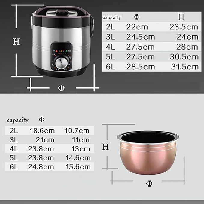 Rice Cooker Household Adjustable Temperature Rice Cooker Non-Stick Inner Pot Intelligent Insulation (2L) ()