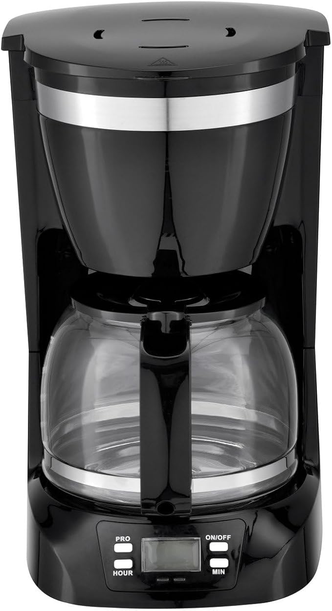 10 Cup Programmable Digital Coffee Maker with Auto Shut-Off Reusable Filter &amp Warming Plate – White Drip Machine for Home or Office (Black.)