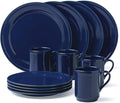 Lenox Kate Spade New York All in Good Taste Scallop 12 Piece Set Navy 4 Dinner 4 Salad 4 Mug New in box