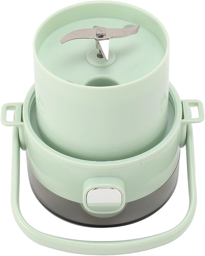 Blender Cup Multi Functional Cordless USB Rechargeable 1500mAh Electric Juicer Blender 500ml with Straw for Office (Green)