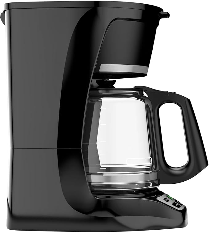 Coffee Maker with Glass Carafe Auto-Brew Timer Strength Selector Sneak-A-Cup Function Keep Warm Plate Dishwasher-Safe Filter Basket Auto Shut-Off Ground Coffee Brewing Home Kitchen Coffee Machine
