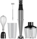 1000W Handheld Immersion Blender Set - 5 in 1 Stick Blender with Chopper Whisk Beaker Frother - Anti-Scratch Non-BPA Hand Blender Kit for Versatile Cooking