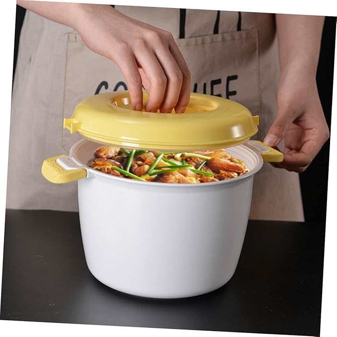 2pcs Microwave Rice Cooker Set Cup Capacity Easy to Use for Home Office Travel