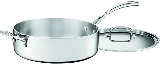 Cuisinart FCT33-28H French Classic Tri-Ply Stainless 5-1/2-Quart Saute Pan with Helper Handle and Cover