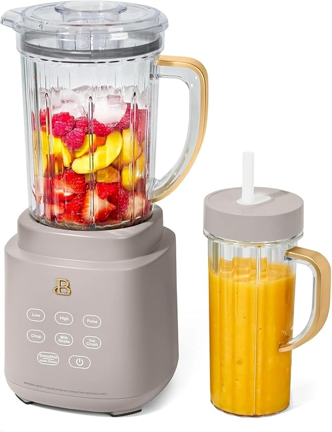 B- PowerExact Blender System High-Performance Blender with Multiple Speed Settings Powerful Motor Durable Blades &amp Large Capacity Jar Ideal for Smoothies (Porcini Taupe)