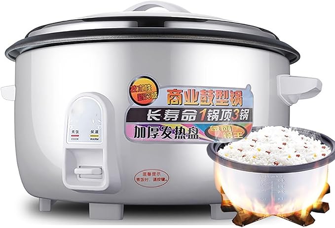 Professional Rice Cooker Large Capacity Non-Stick Aluminum Removable Inner Pot Stainless Steel Lid Old-Fashioned Large Rice Cooker 8-45L(8L)