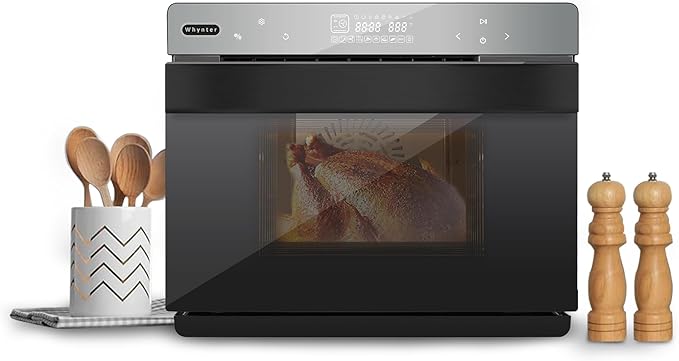 Whynter Multi-Function Convection Steam Oven 40 Quart Air Fryer Dehydrator Yogurt Maker 1800W Stainless Steel LED Control Tempered Glass Door