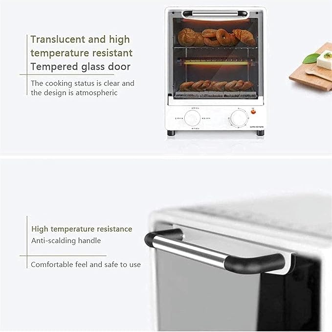 AMNOOL Tabletop Electric Oven Mini Pizza Oven 1000W Convection Oven Minute Timer Can Fry Eggs Automatic Ring Reminder Aesthetic and Practical-1*