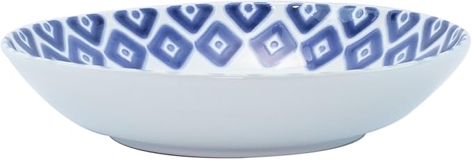 Vietri Viva Santorini Collection Italian Dinnerware Sets (Diamond Medium Serving Bowl)