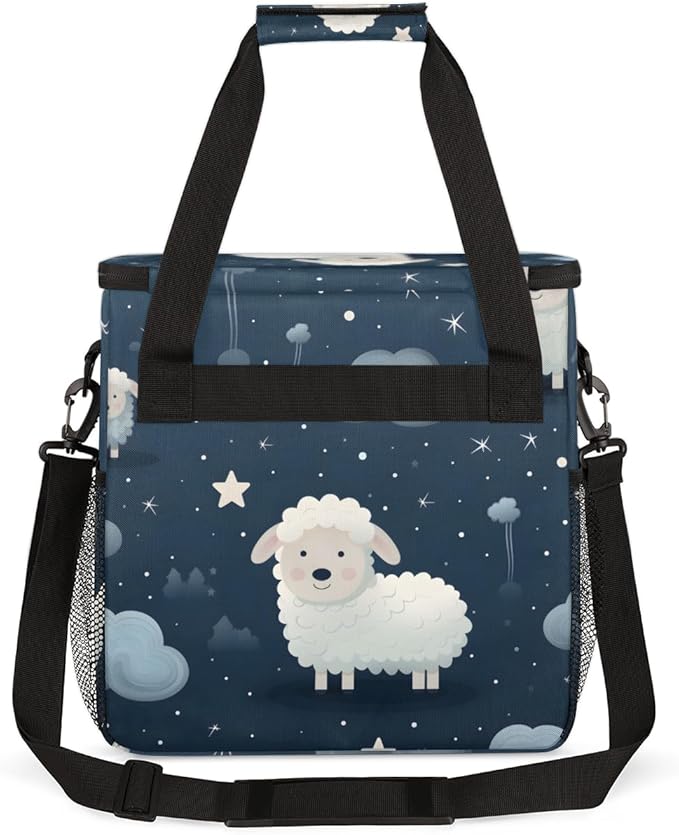 Sheep Night Star Coffee Maker Carrying Bag Portable Travel Storage Tote Bag Compatible with K-Mini or K-Mini Plus Single Serve Coffee Brewer Carrying Case with Multiple Pockets &amp Shoulder Strap