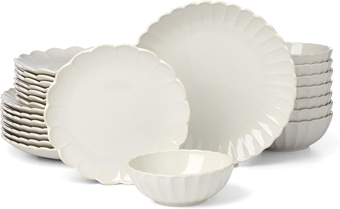 Lenox 899198 French Perle Scallop White 24-Piece Dinnerware Set Service For 8