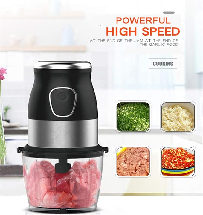 Electric Blender Food Processor Meat Grinder and Food Chopper Blender Smoothie Maker for Meat Vegetables Fruits and Nuts with Glass Bowl Blender Grinder 500W