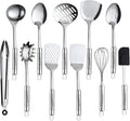 Cooking Utensil Set 11 PCS Stainless Steel Kitchen Utensil Set Nonstick Kitchen Gadgets Cookware Set with Spatula